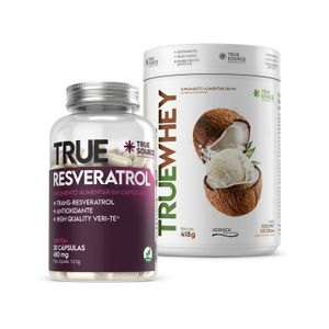 Kit True Resveratrol + True Whey Protein Coconut Ice Cream 418g