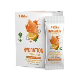 Hydration Electrolytes Tangerine Lemonade Display c/ 20 Sachês True Source